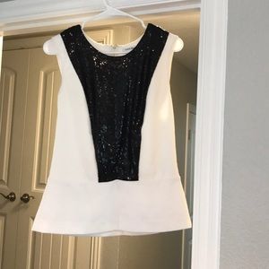 Black & White sequin top